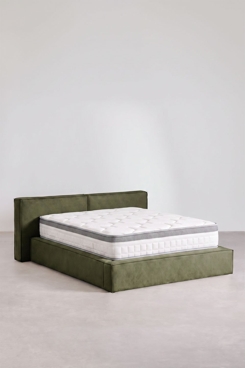 Bed with upholstered lift-up storage base Lunari, gallery image 3