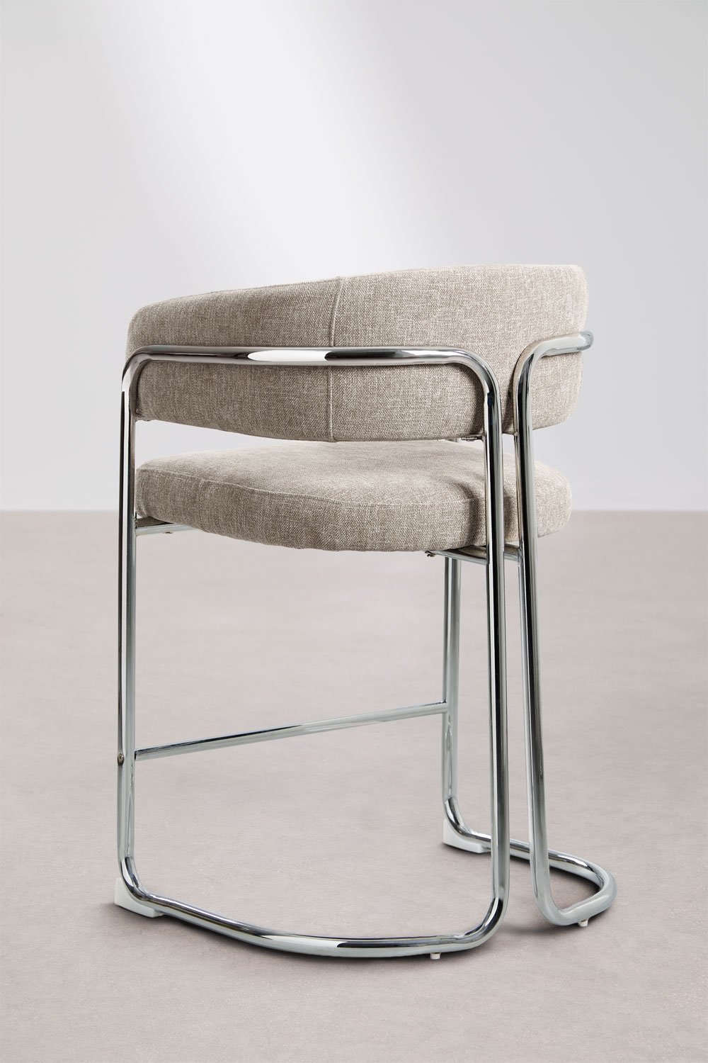 High stool with upholstered backrest and iron Zantria, gallery image 5