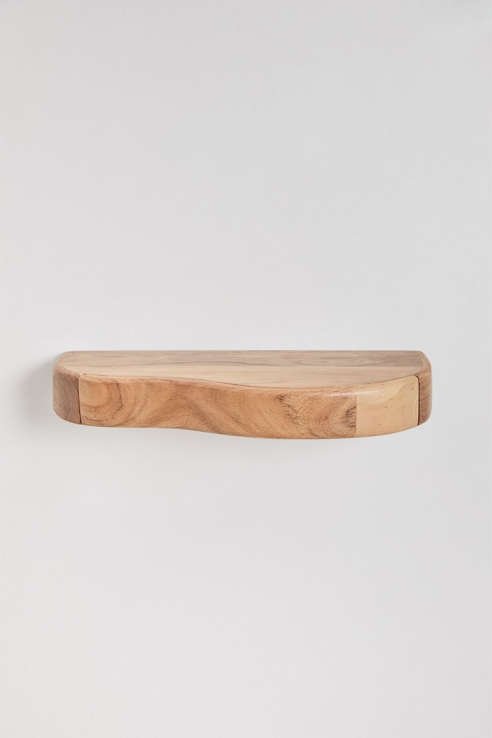 Nireimi acacia wood wall shelf with storage, gallery image 5