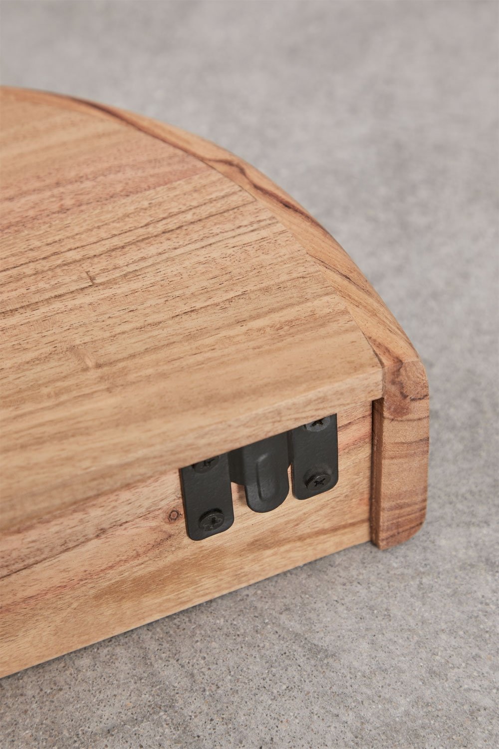 Nireimi acacia wood wall shelf with storage, gallery image 8