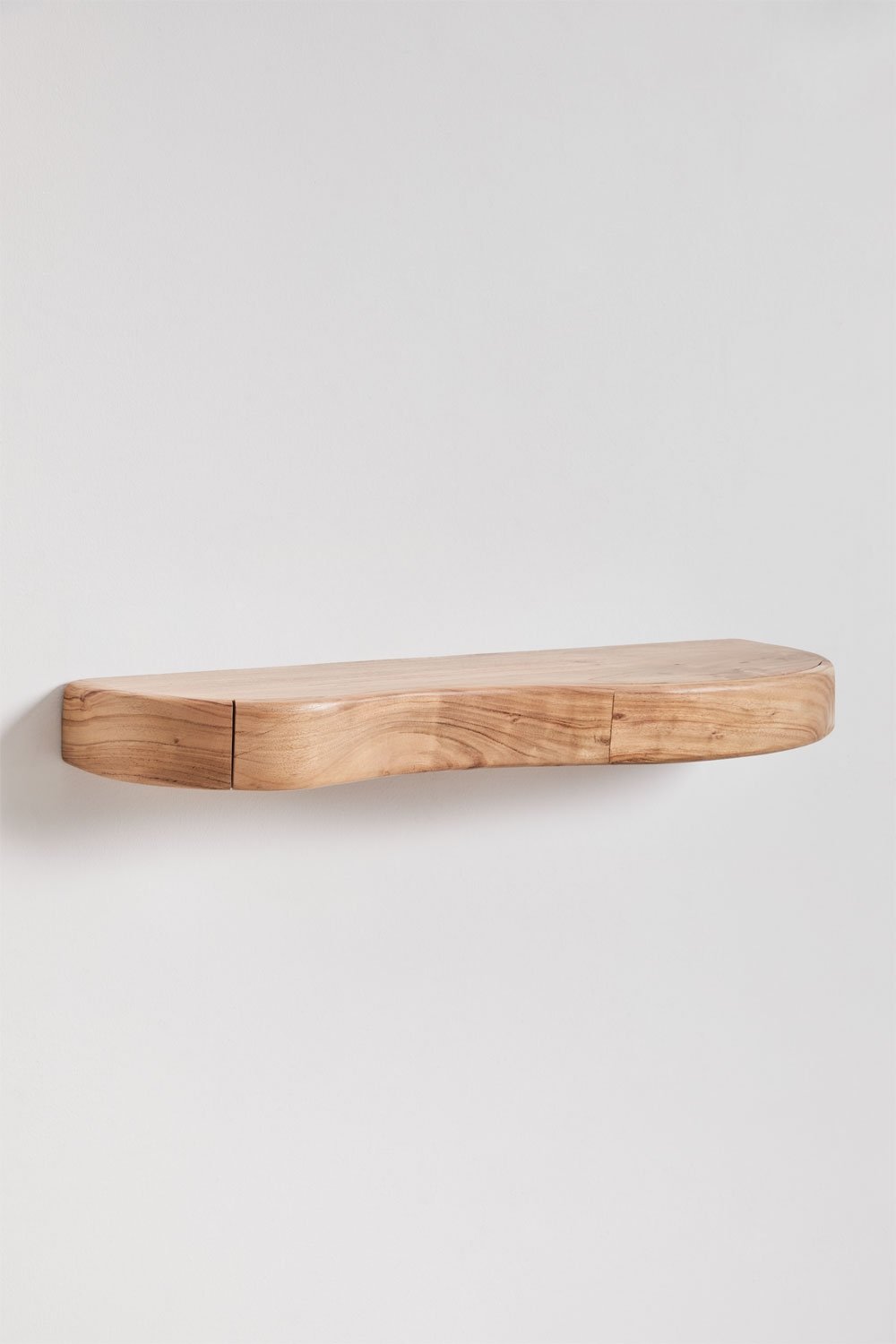 Nireimi acacia wood wall-mounted hallway console with storage, gallery image 3
