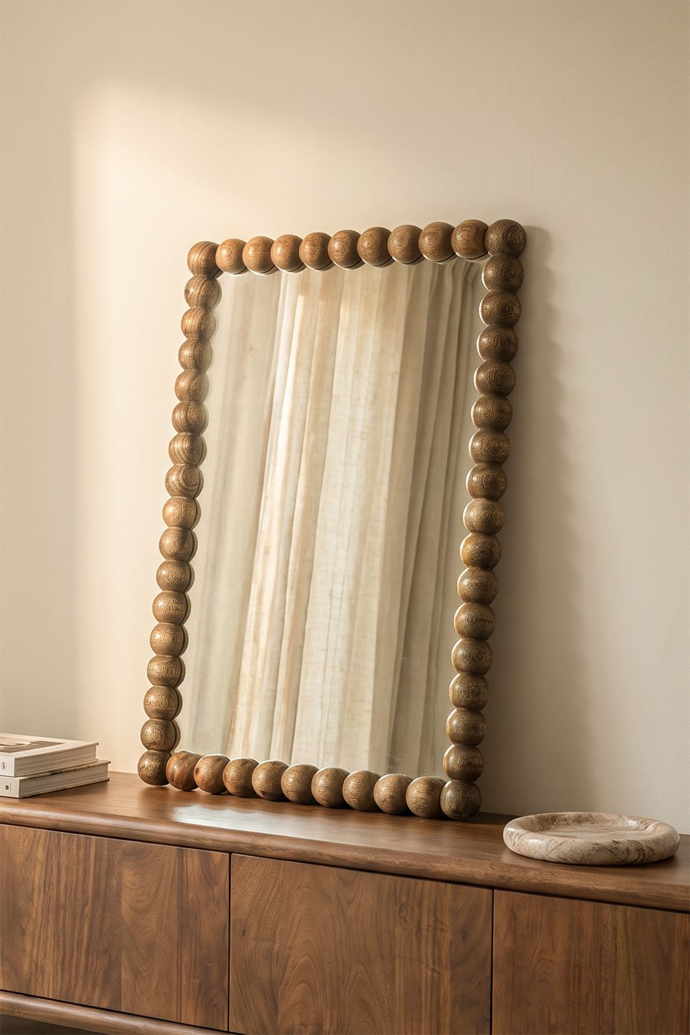Rectangular wall mirror 45x70 cm in mango wood Fearne, gallery image 1