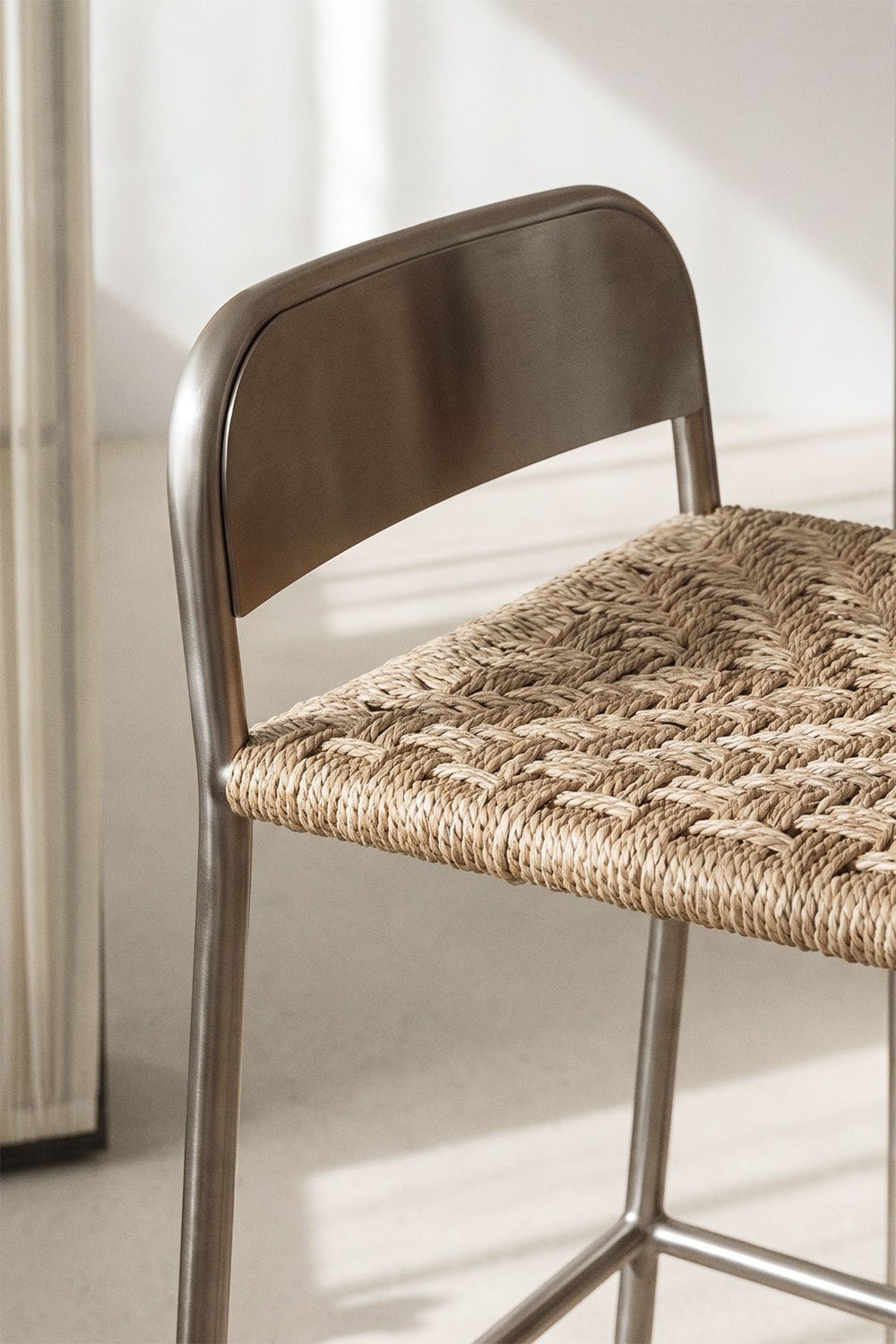Narnial stainless steel bar stool, gallery image 2