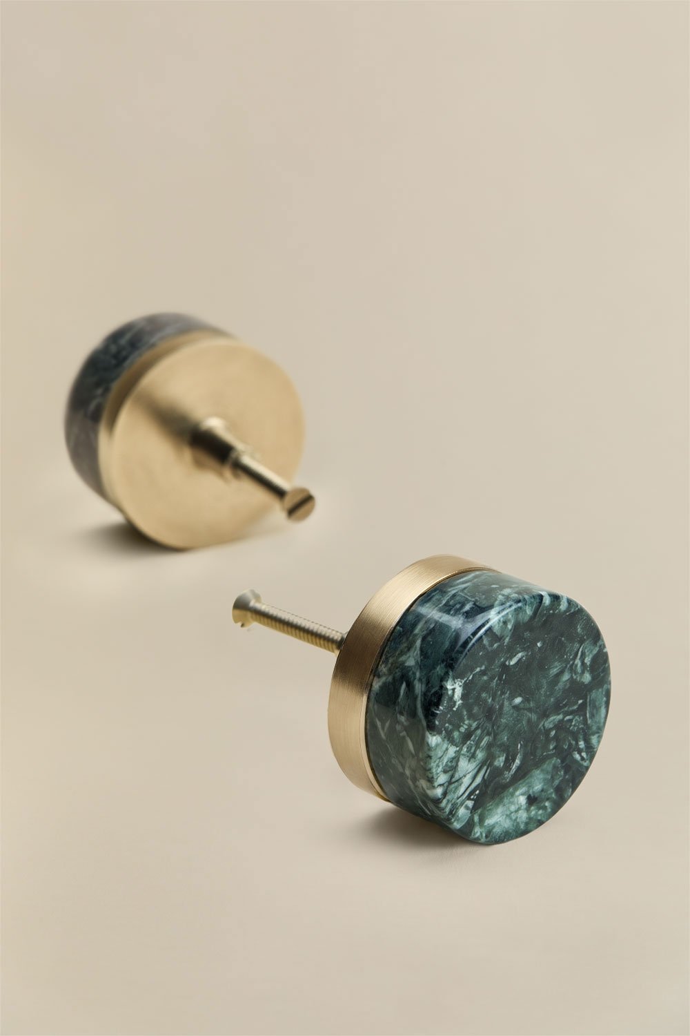 Pack of 2 handles in natural stone and stainless steel Osmery, gallery image 3