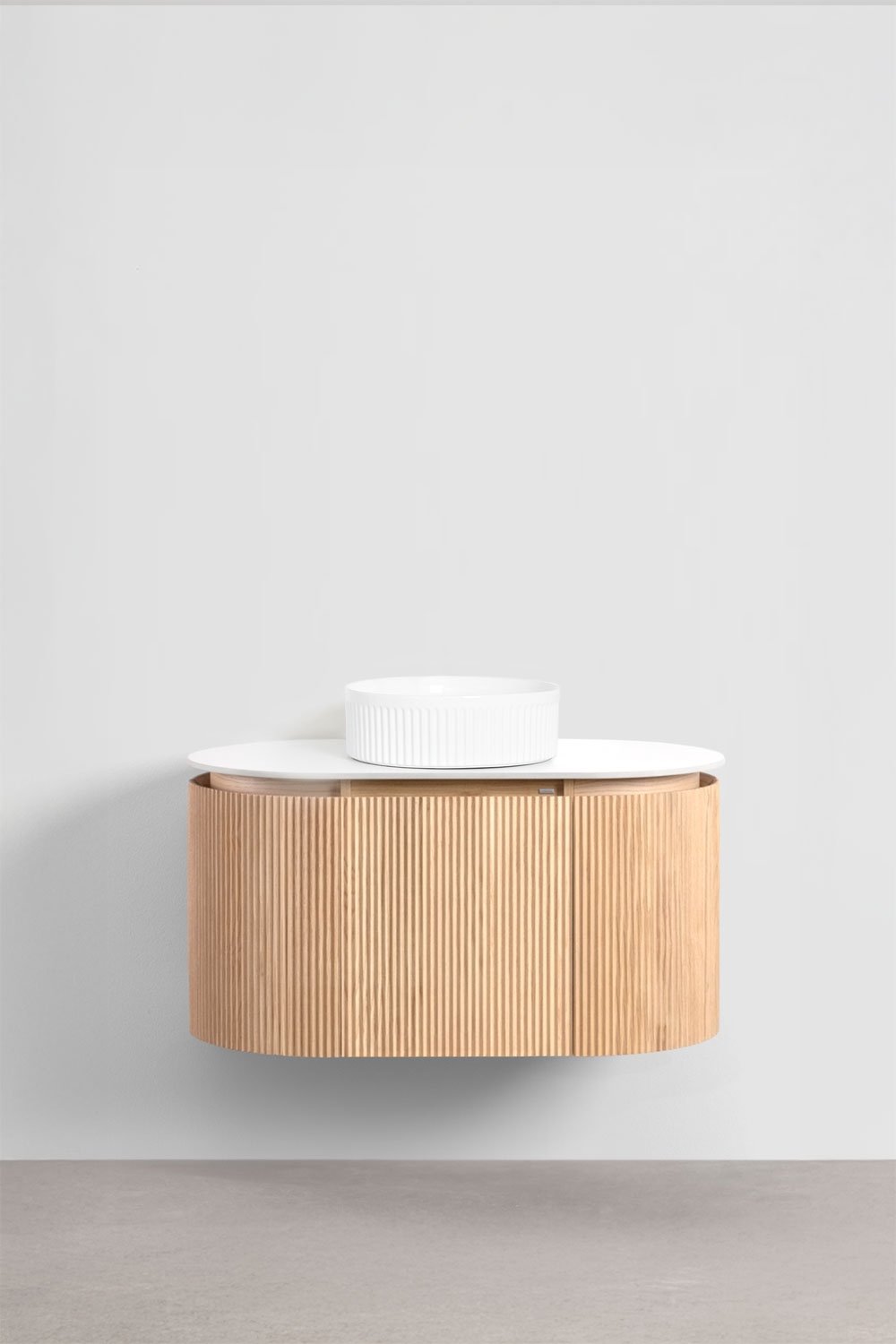 Suspended bathroom furniture set 90x50 cm in Carsone wood, gallery image 2