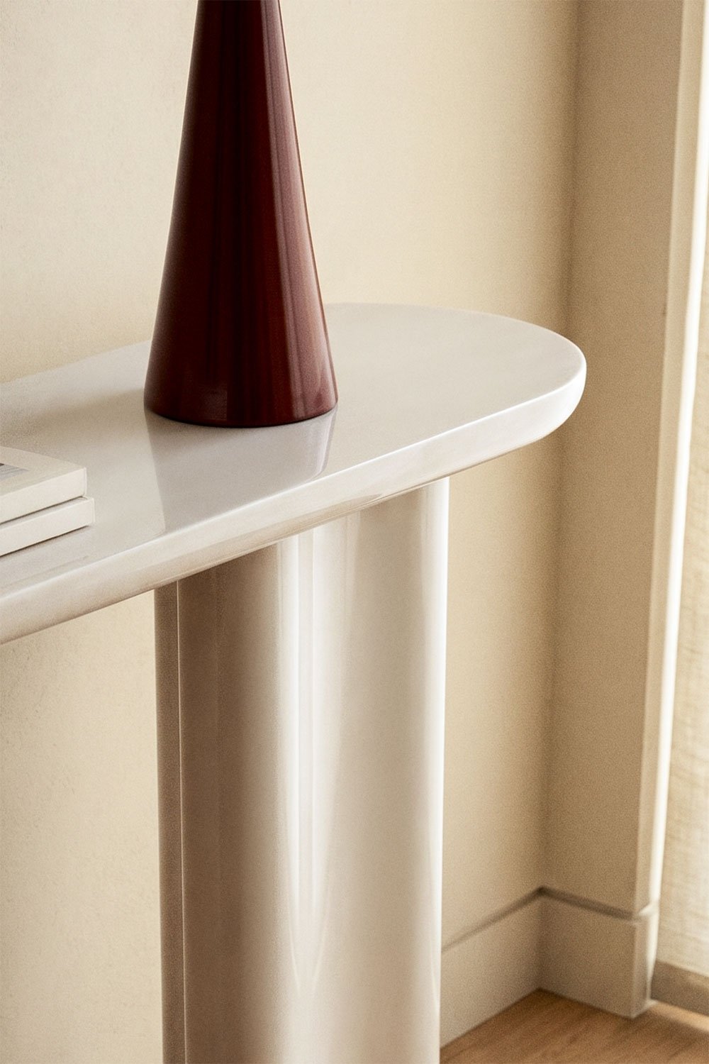 Oval 120x35 cm MDF Breoniz hallway console table, gallery image 2