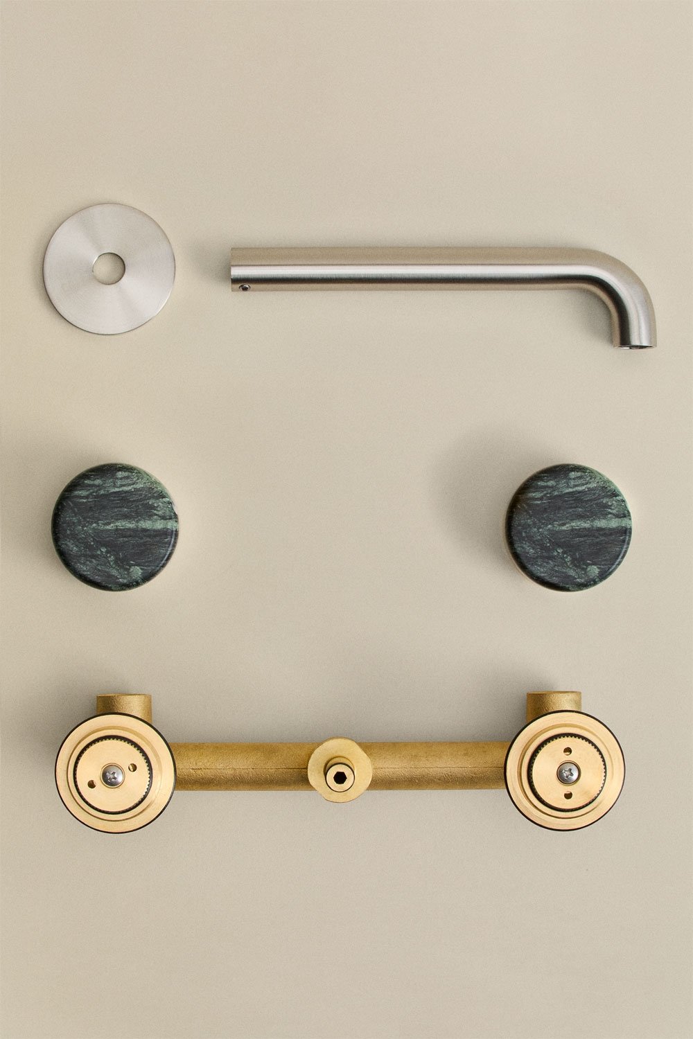 Gilstoin natural stone built-in basin mixer set and Orveta brass Click-Clack type basin drain valve, gallery image 8