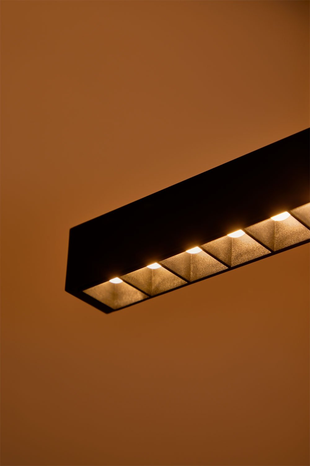 LED linear pendant ceiling lamp 120 cm with indirect light in aluminum Danile, gallery image 6