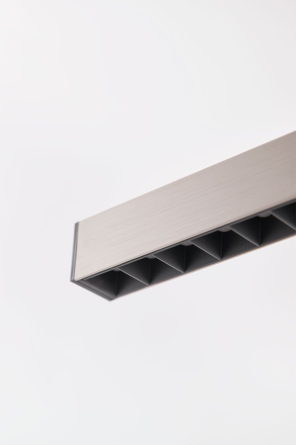 Linear LED 120 cm pendant ceiling lamp with indirect light in aluminum Danile, gallery image 5