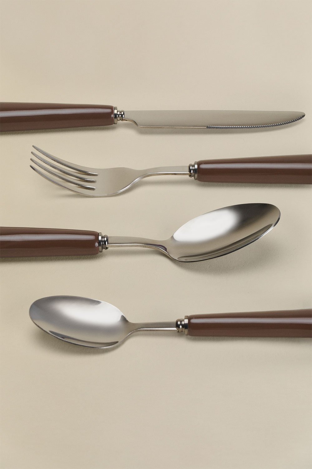 16-piece cutlery set in stainless steel and ceramic Liamar, gallery image 3