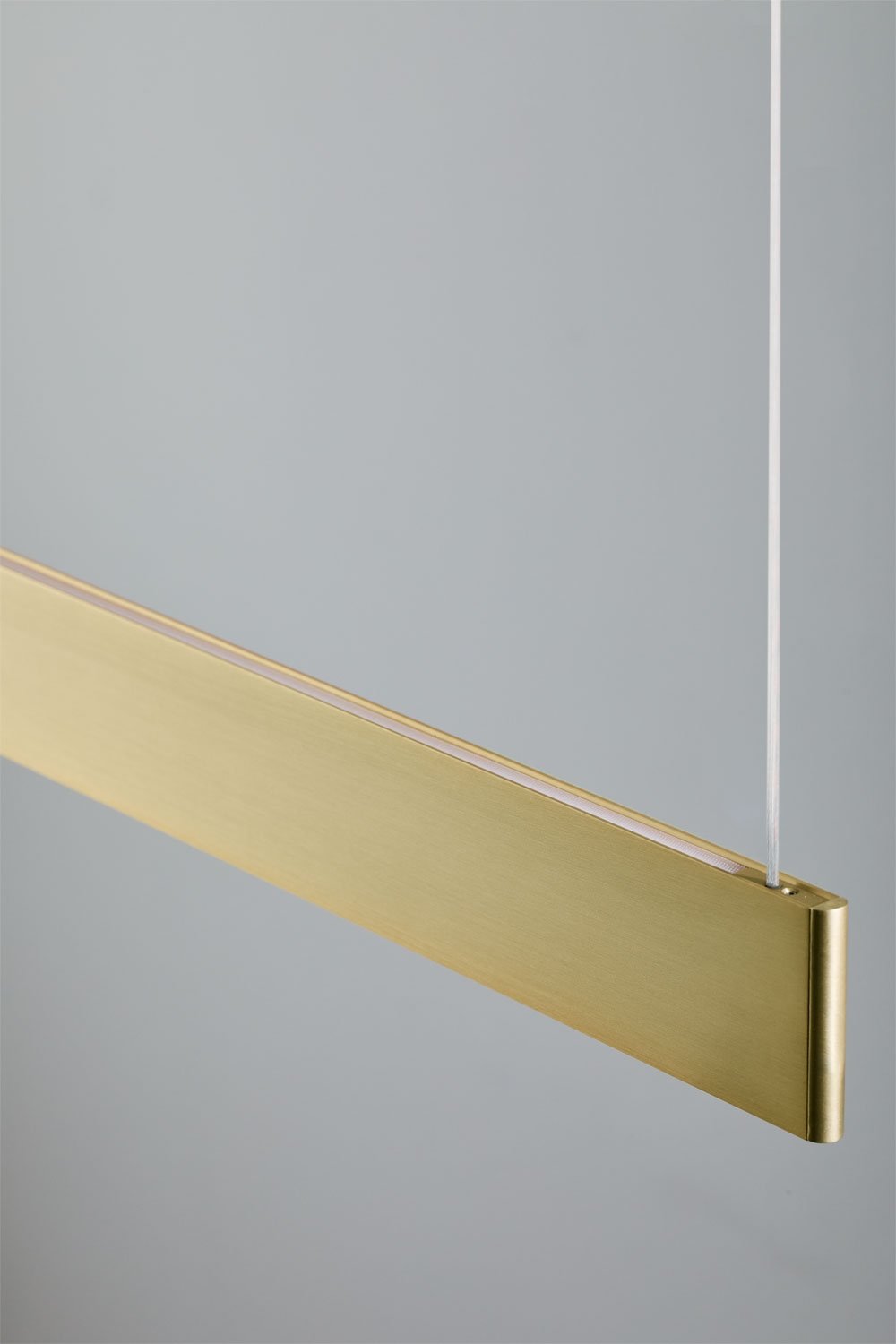 LED 120 cm linear pendant ceiling lamp with indirect light in aluminum Maulenis, gallery image 7