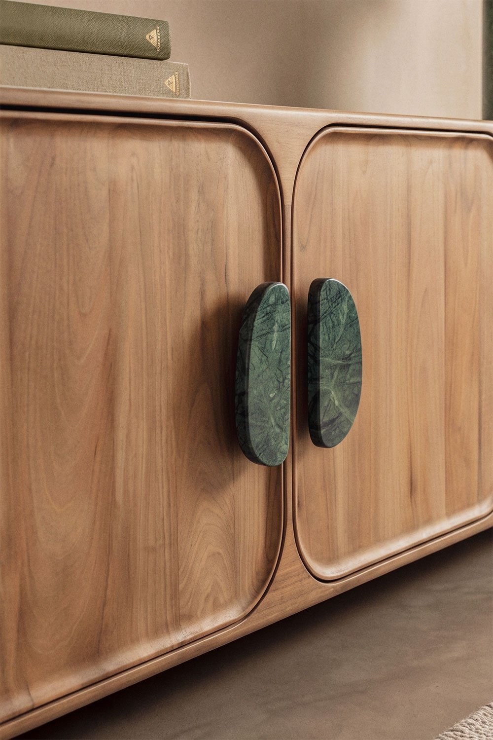 Kivalina TV cabinet in mango wood and natural stone, gallery image 2