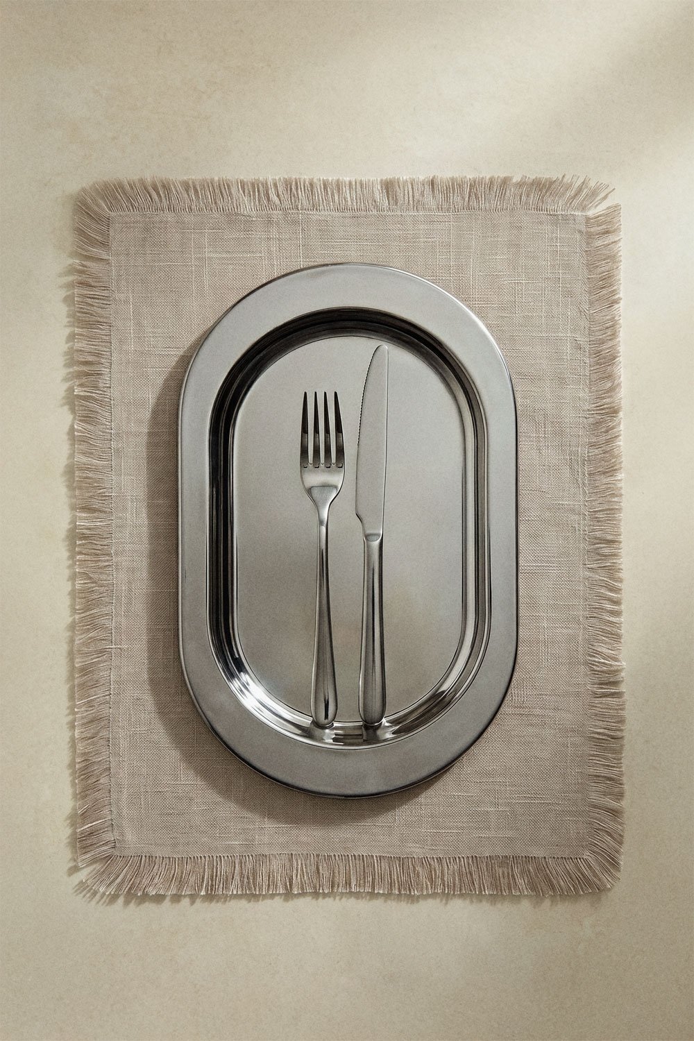 Savelia decorative tray in stainless steel, gallery image 1