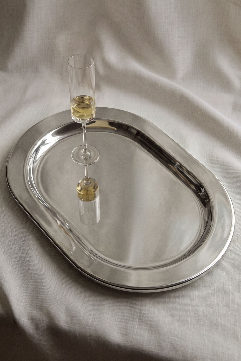 Savelia decorative tray in stainless steel, gallery image 1