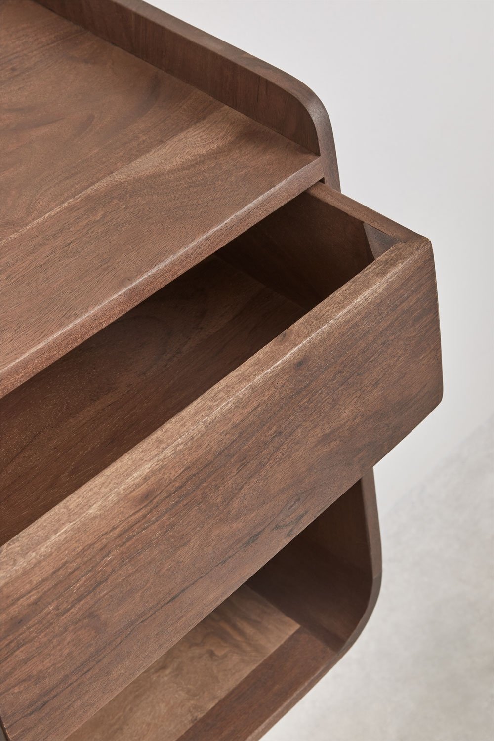 Floating bedside table 35x35 cm in Berigem acacia wood, gallery image 5