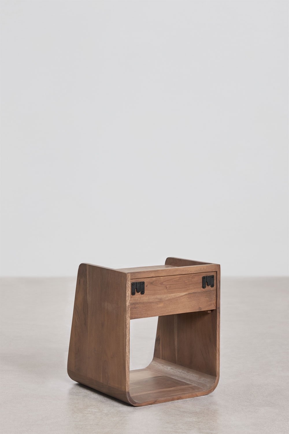 Floating bedside table 35x35 cm in Berigem acacia wood, gallery image 7