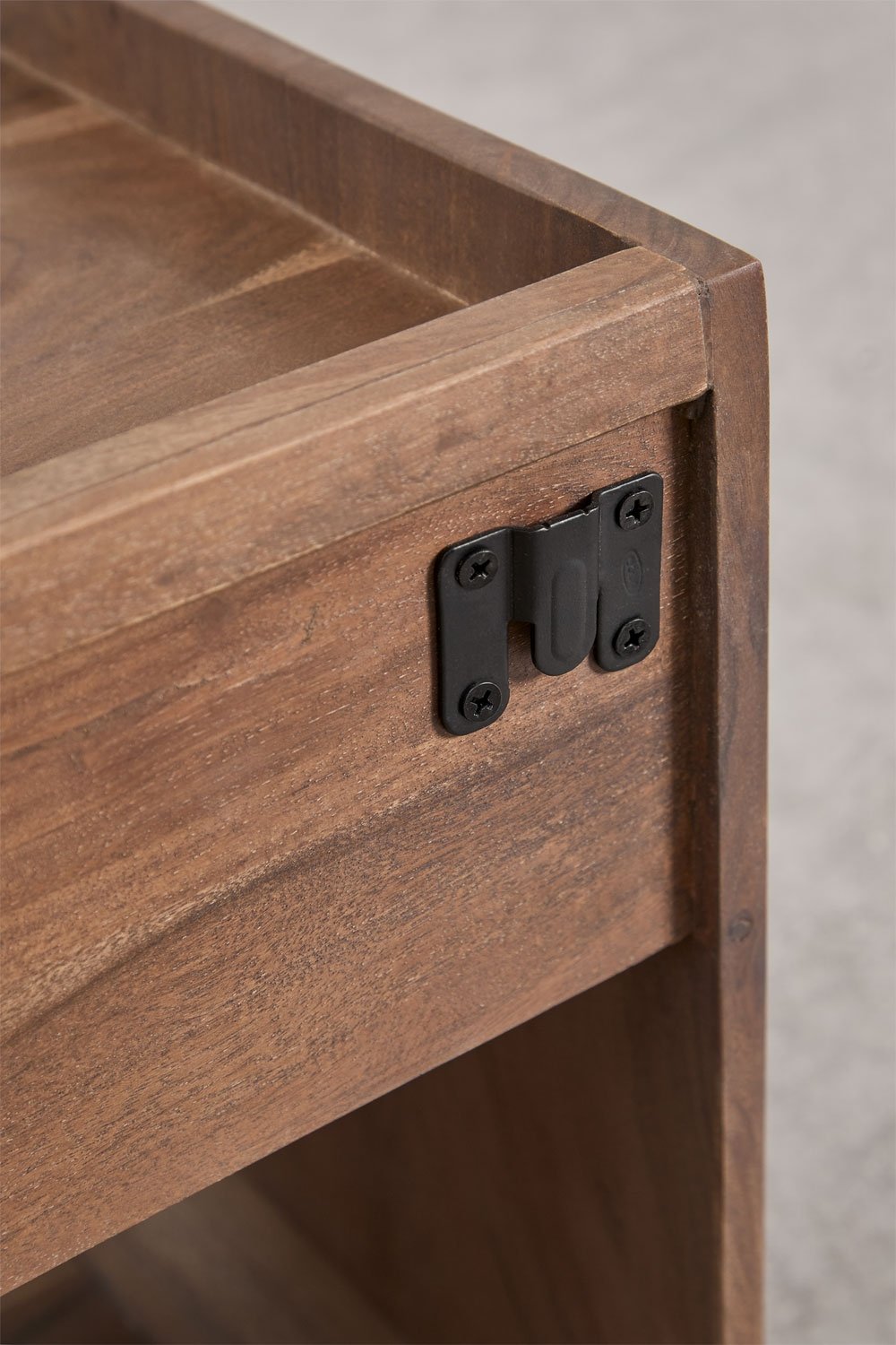 Floating bedside table 35x35 cm in Berigem acacia wood, gallery image 8