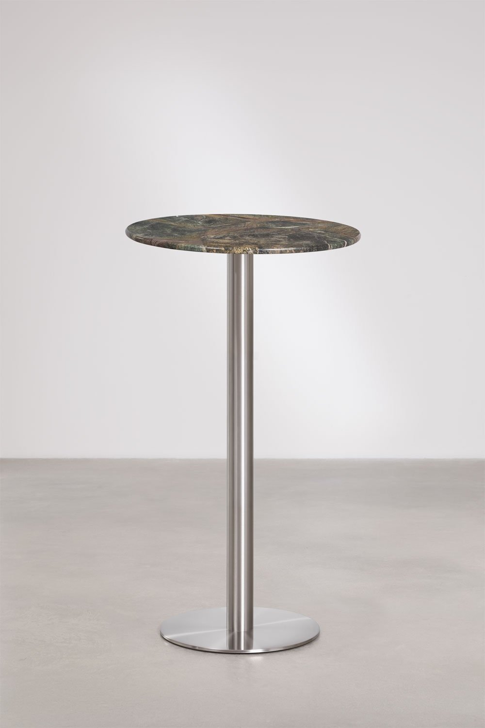 Round high bar table Ø60 cm in natural stone Xiren, gallery image 1