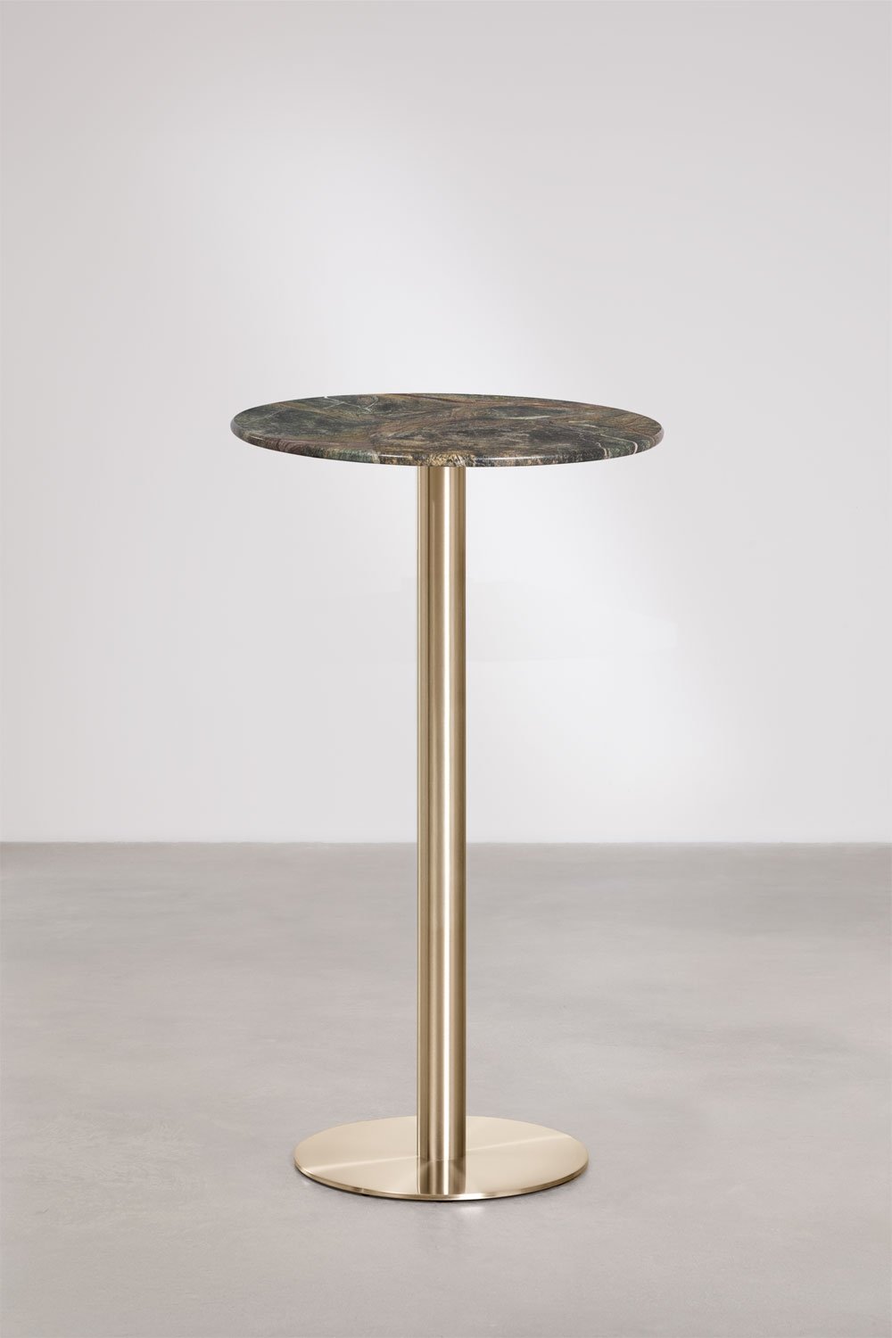 Round high bar table Ø60 cm in natural stone Xiren, gallery image 1