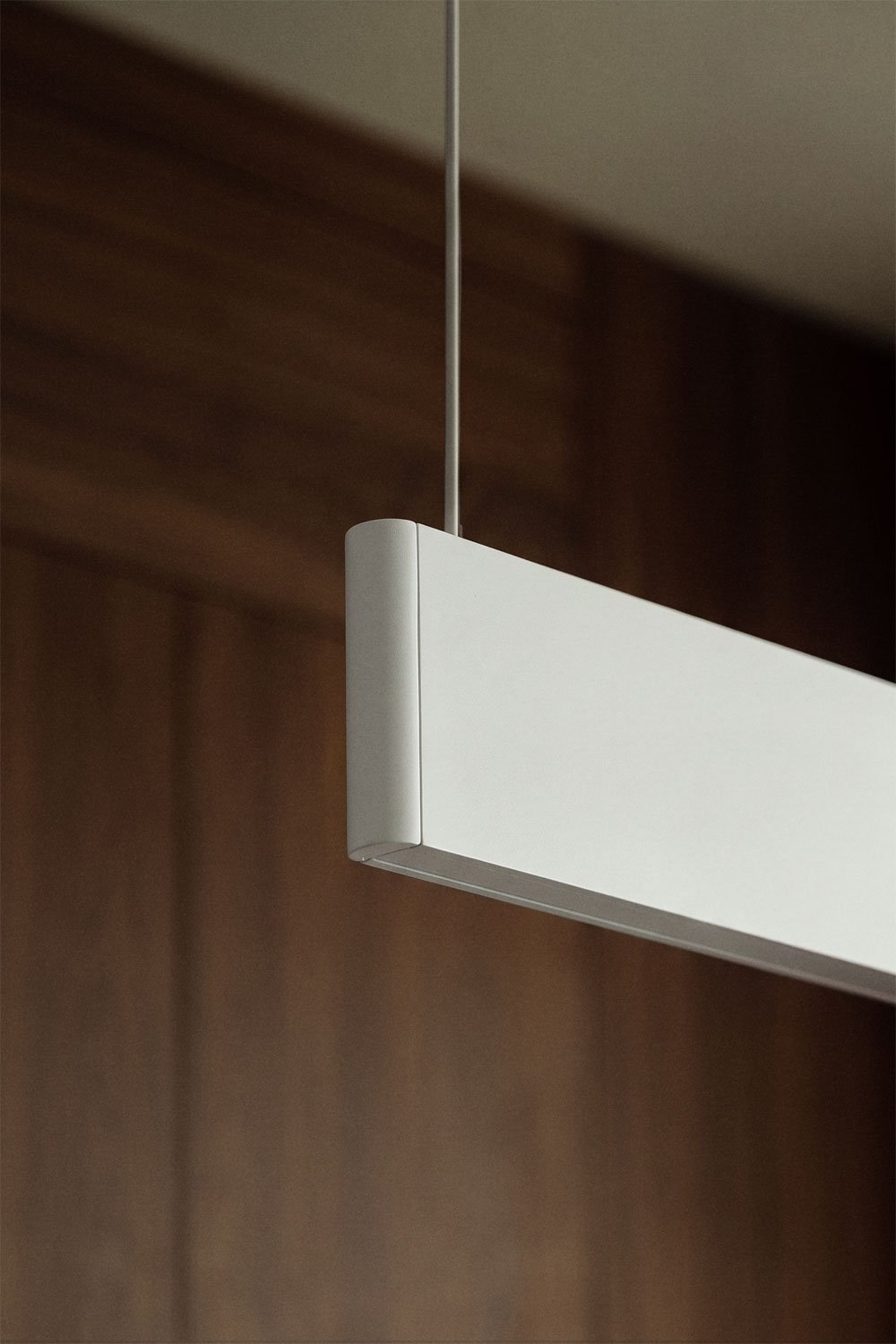 LED 120 cm linear pendant ceiling lamp with indirect light in aluminum Maulenis, gallery image 2
