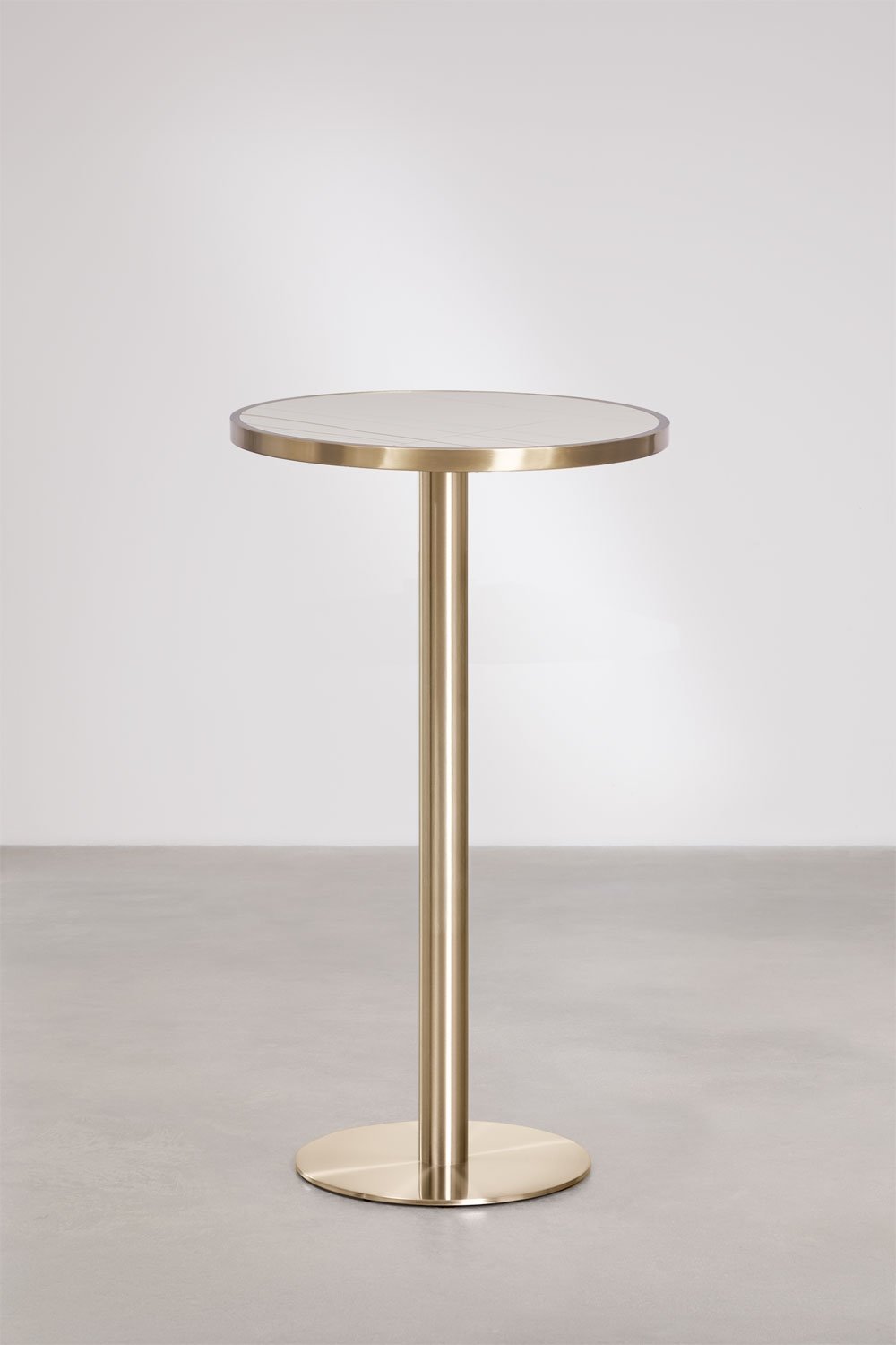 Round high bar table Ø60 cm in Xiren stoneware, gallery image 1