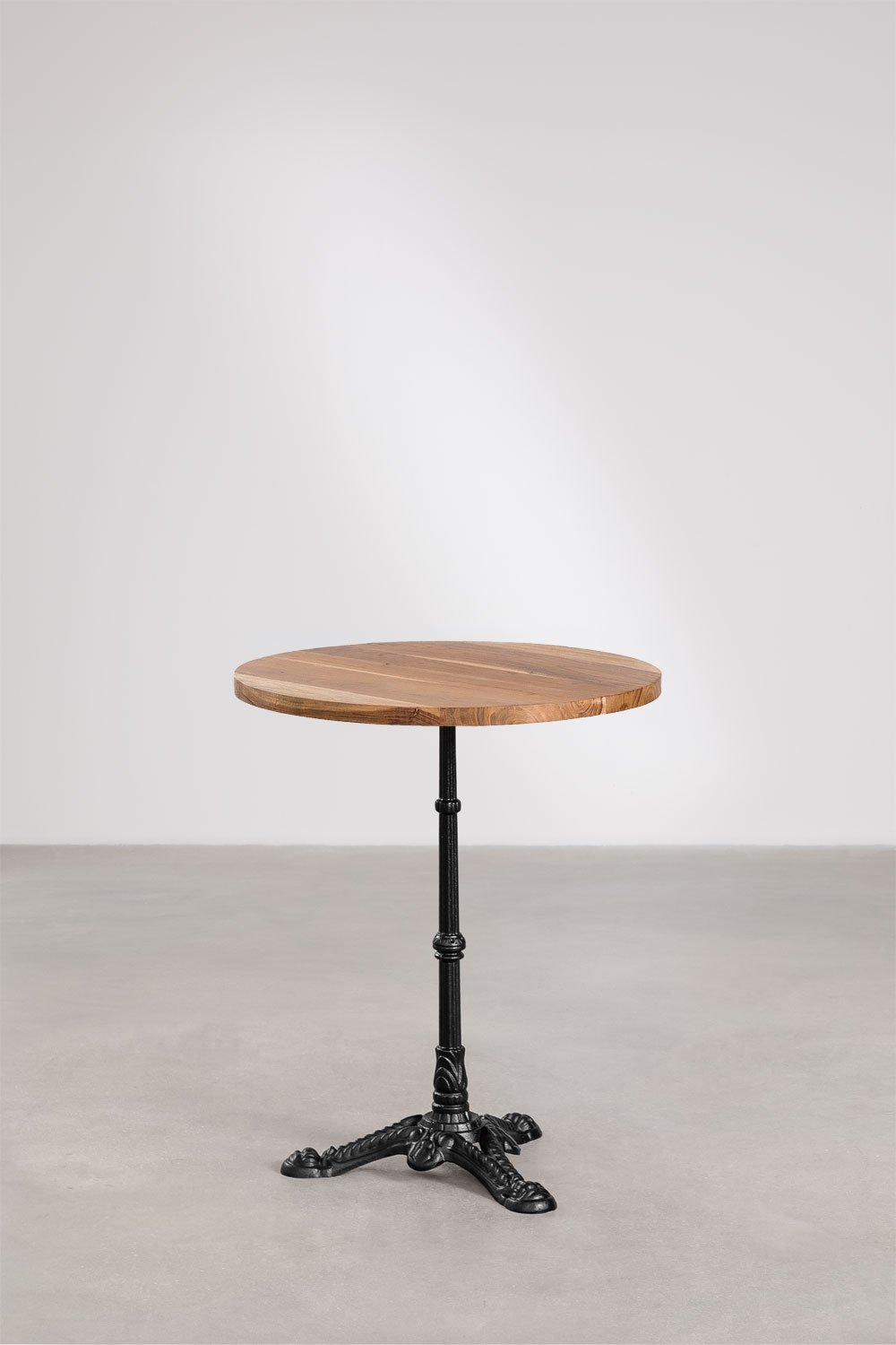 Azteca round acacia wood bar table, gallery image 3
