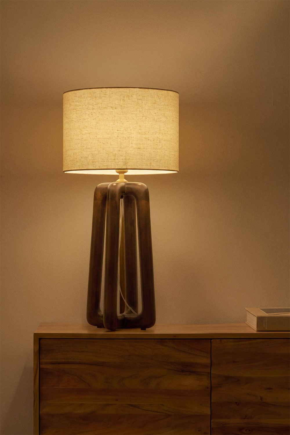 Lureva mango wood table lamp, gallery image 2
