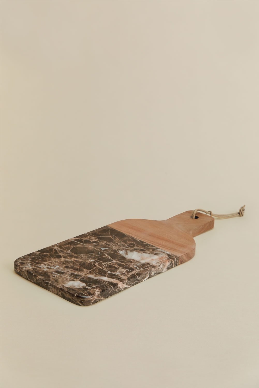 Serving board 40x20 cm in acacia wood and marble Zevaru, gallery image 4