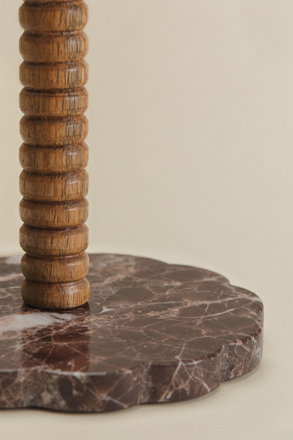 Acacia wood and marble kitchen paper towel holder Dazuni, gallery image 5