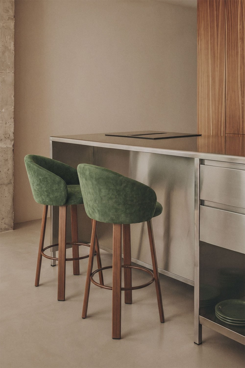 Nairea upholstered high stool, gallery image 1