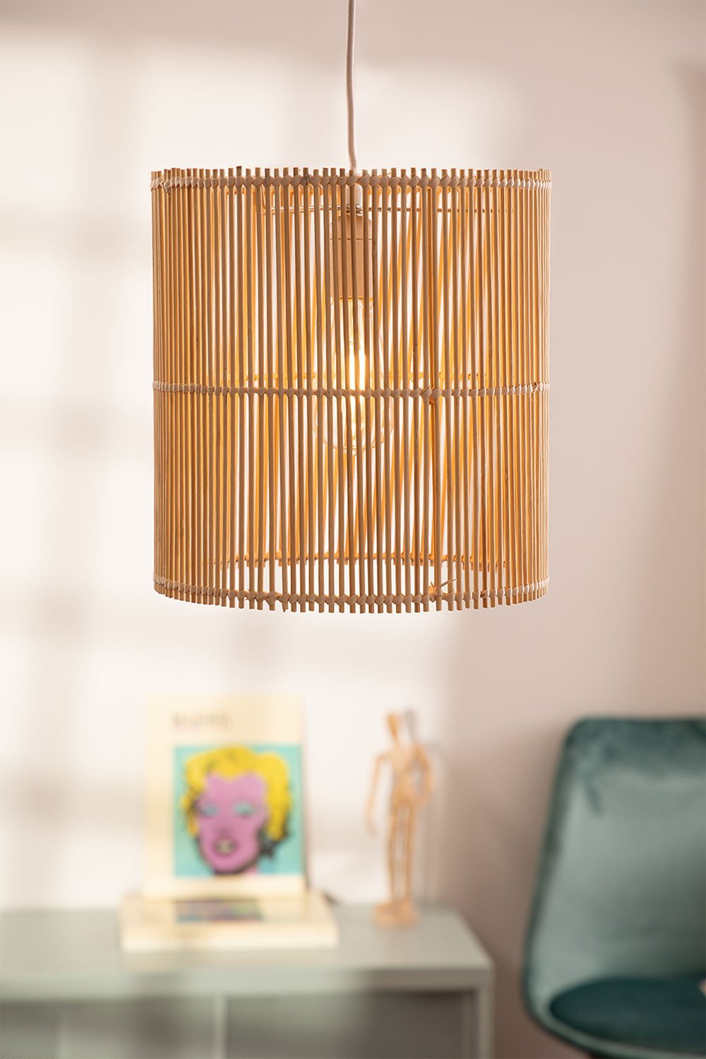 Rattan Ceiling Lamp (Ø30 cm) Kub , gallery image 1