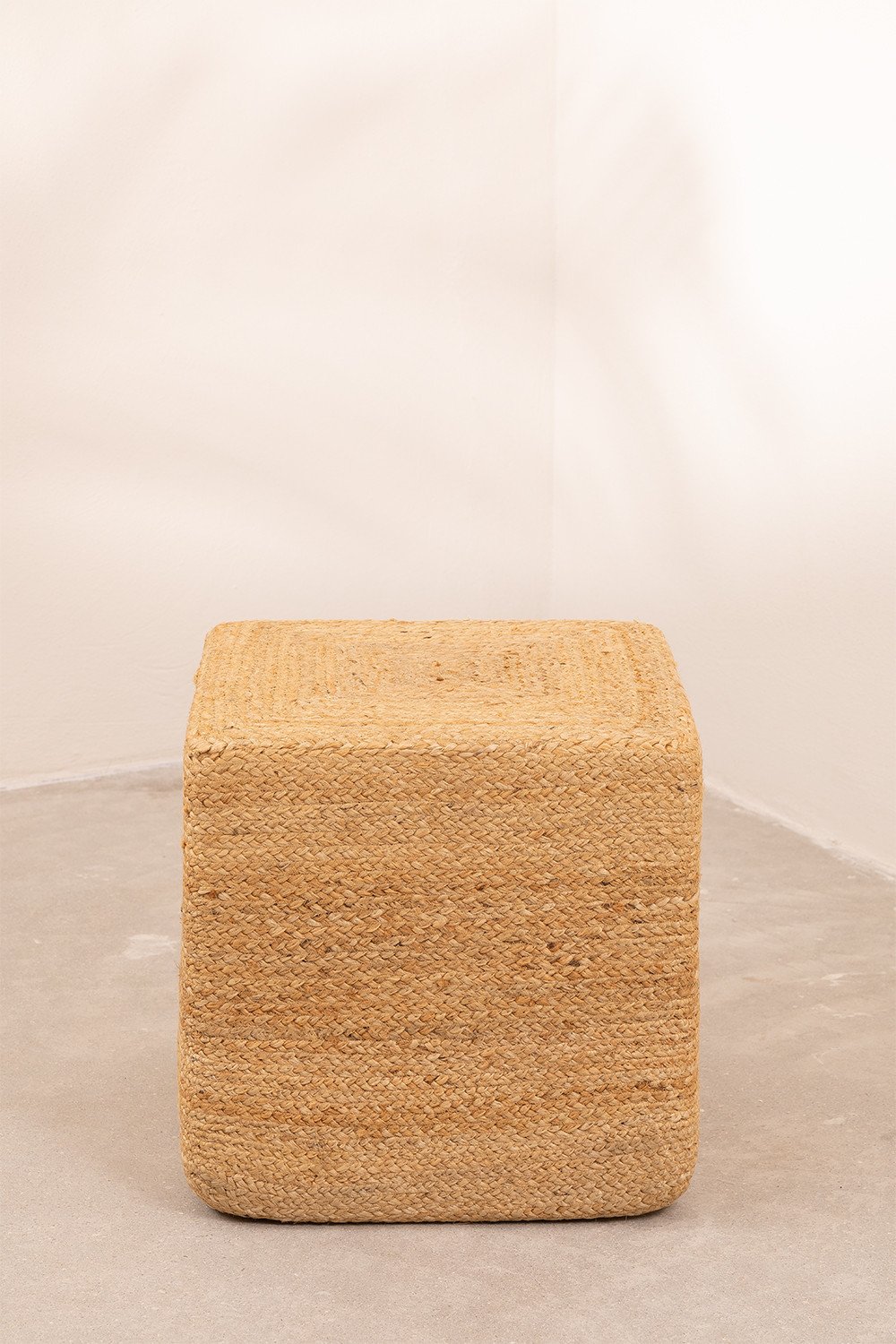 Natural Jute Square Pouffe Orsen, gallery image 3