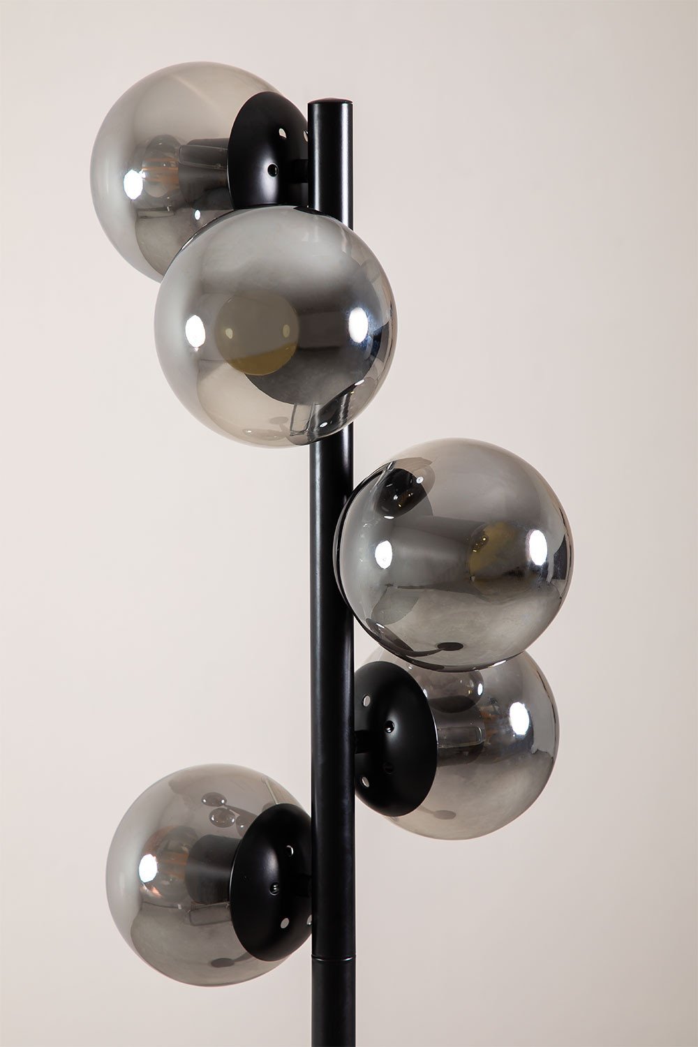 Iron floor lamp with bubble glass balls, gallery image 4