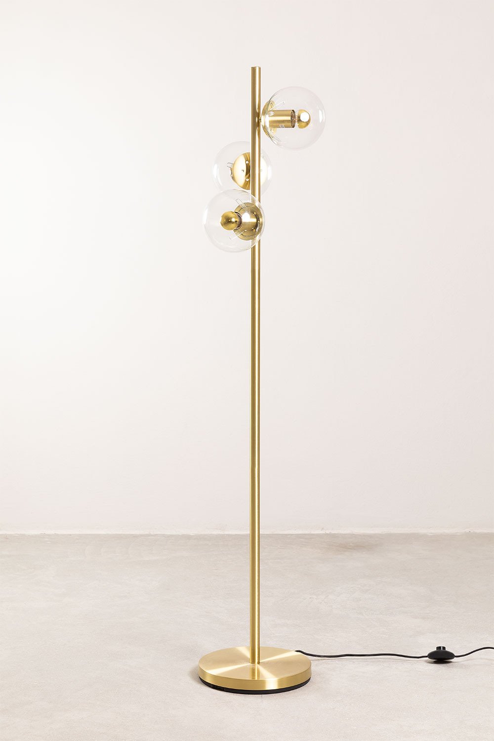 Metal floor lamp with 3 Banbi glass balls, gallery image 3