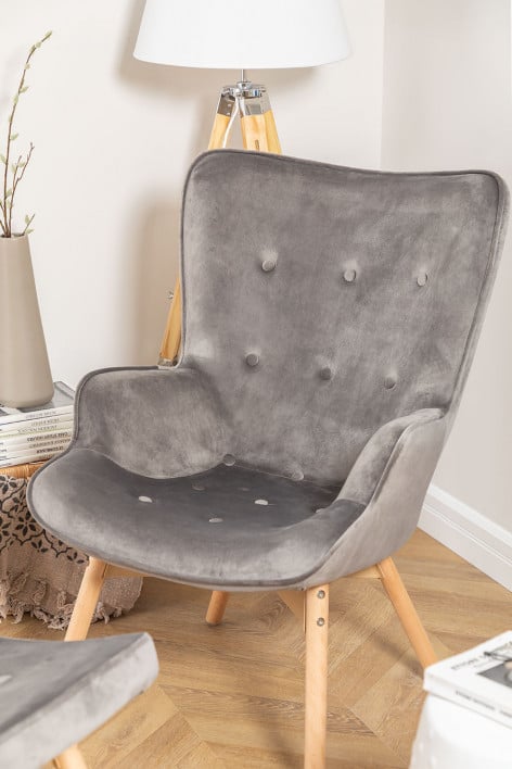 Velvet Upholstered Armchair Morris Edition 