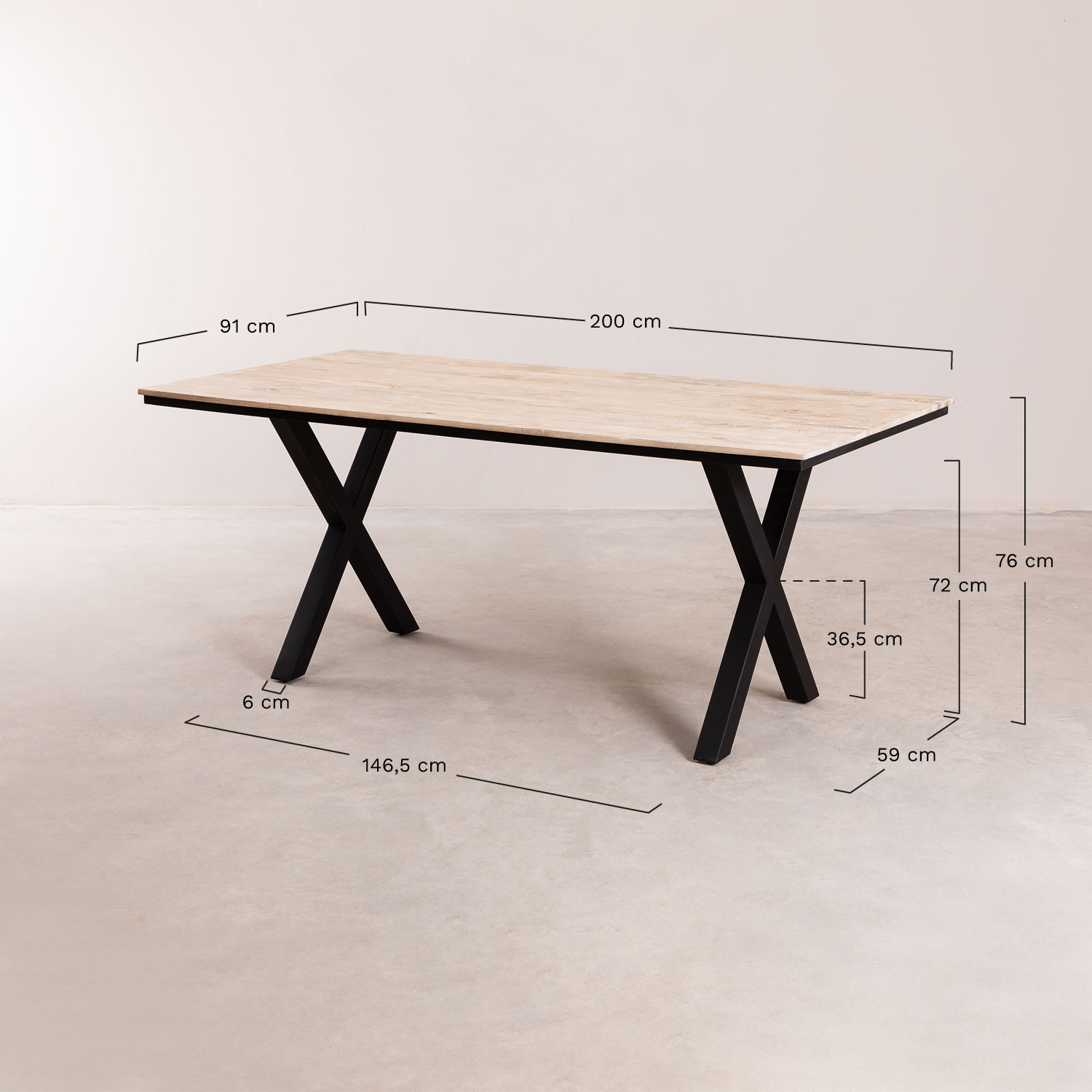 Acacia Wood Dining Table 180 cm Mhosit X SKLUM