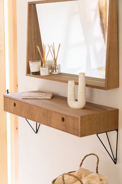 Ash Wood Hall Receiver 80 cm with Drawer  Glai 
