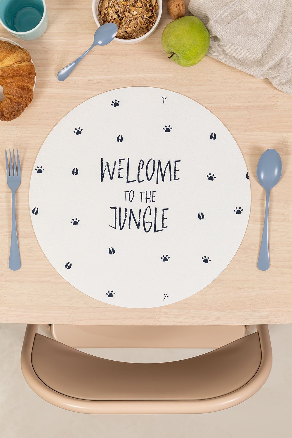 Round Vinyl Placemat Jungle Kids SKLUM