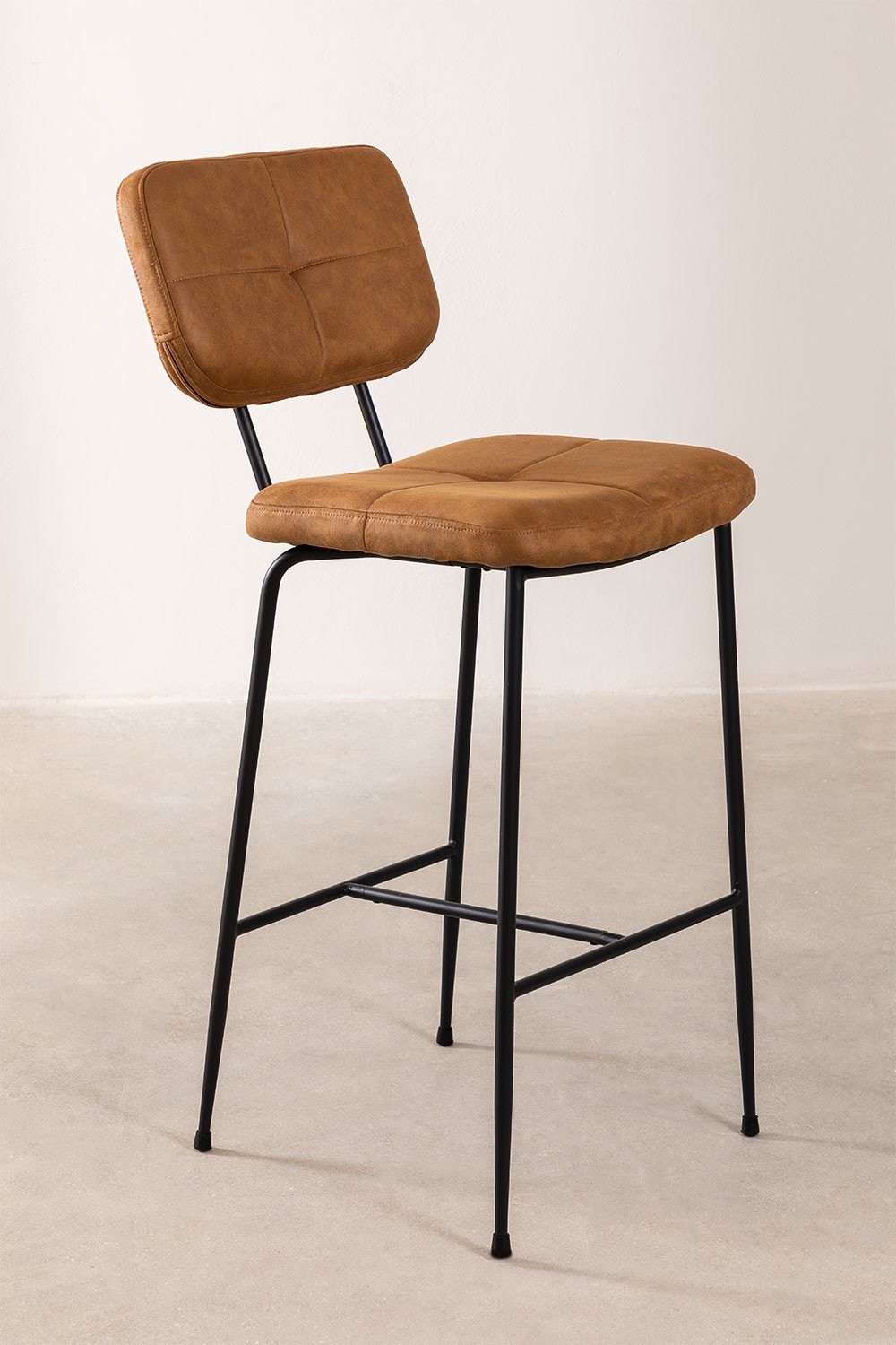 Ospi Leatherette High Stool with Backrest (80 cm) , gallery image 2
