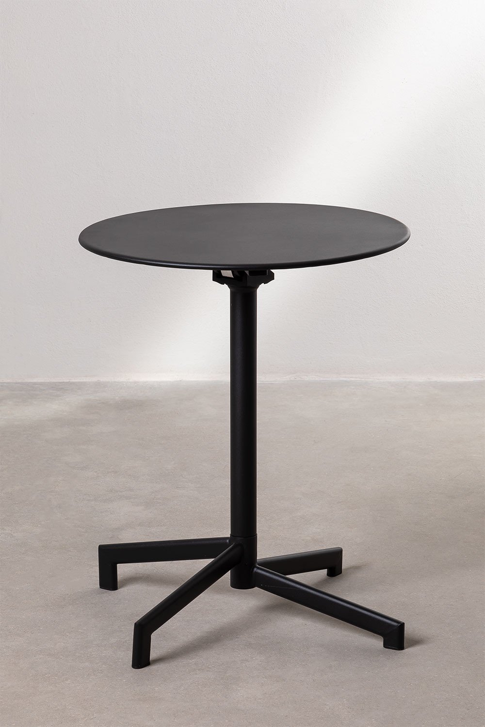 Round bar table Ø60 cm foldable and convertible into 2 heights in steel Dely, gallery image 3
