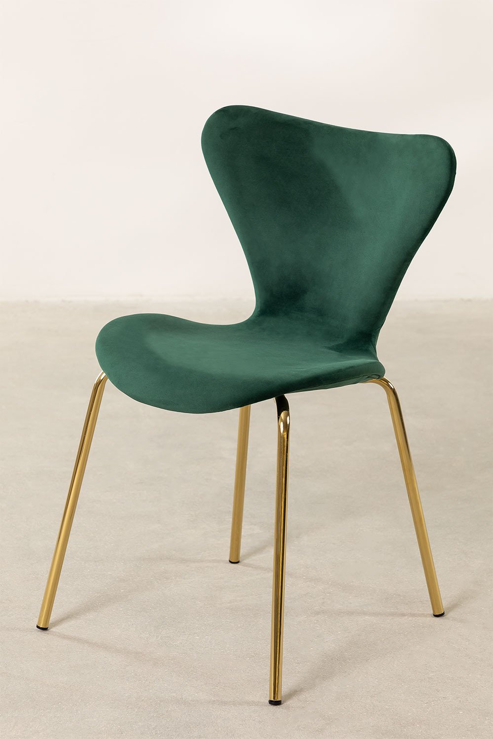 Stackable Dining Chair in Velvet Uit Style, gallery image 1