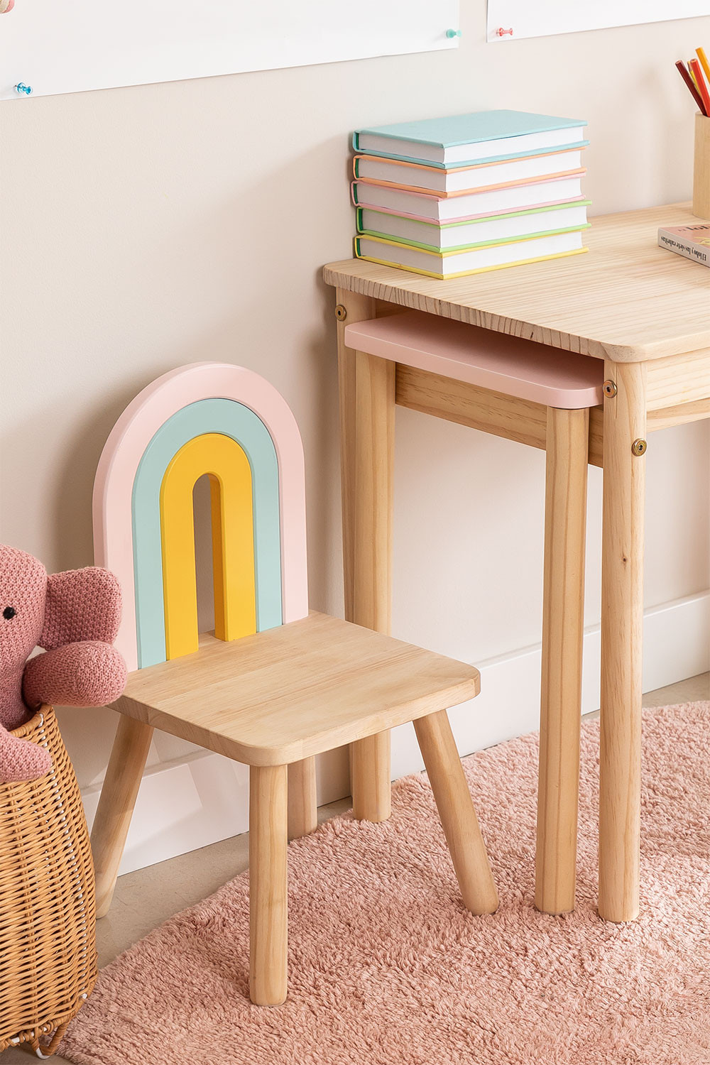 Childrens wooden clearance table and chairs