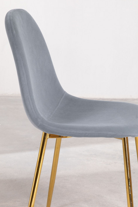 Sedia In Velluto Glamm - Design Moderno Con Gambe In Acciaio Per Sala Da Pranzo E Soggiorno - Foto 2