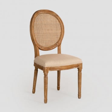 Sedia Da Pranzo In Rete E Imbottita Sunna Legno Naturale - Sklum