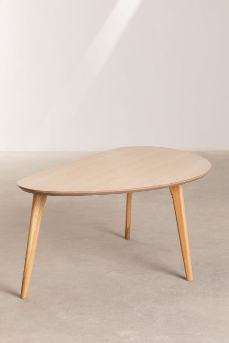 Tavolino da caffè in legno marrone con cassetti, quadrato 100 cm, tavolo da salotto morno｜Homary