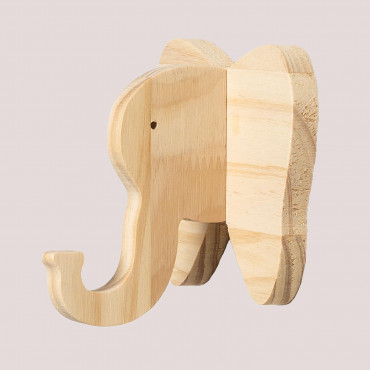Appendiabiti Da Parete In Legno Pypa Kids Elefante - Sklum