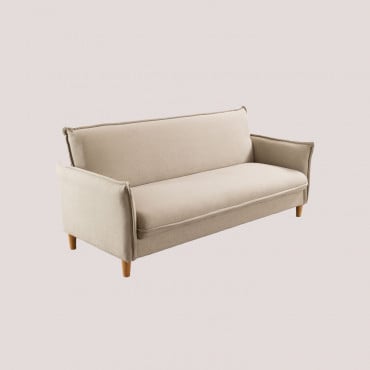 Divano Reclinabile A 2 Posti In Tessuto Stile Shung Beige Crema - Sklum