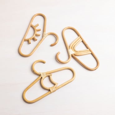 Set Di 3 Grucce In Rattan Binns Kids Natural - Sklum
