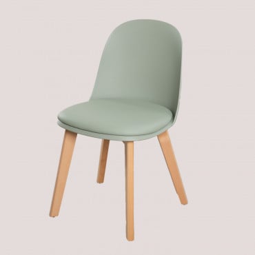 Sedia Da Pranzo In Polipropilene E Legno Di Faggio Belyna Celadon - Sklum