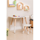 Set tavolo e sgabello in legno per bambini Grechen, immagine in miniatura 1